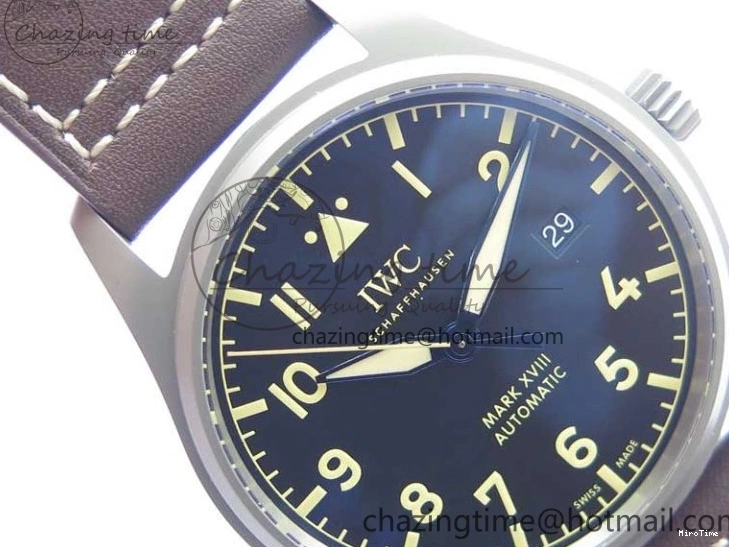 MIROTIME 0507 Mark XVIII IW327006 Titanium V7F 1:1 Best Edition Black Dial on Brown Leather Strap A Attractive 7080